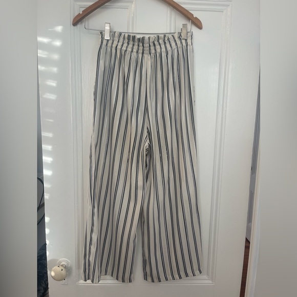 NWOT Zara Metallic Stripped High Waisted Wide Leg Cropped Trousers - XS - Picture 12 of 13